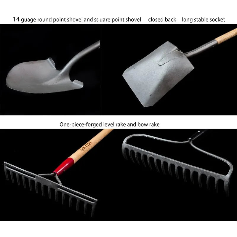 8-Piece Pro Long Ash Handle Garden Tools Set