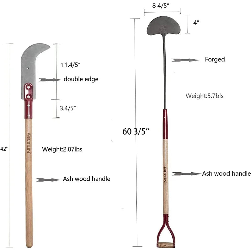 8-Piece Pro Long Ash Handle Garden Tools Set