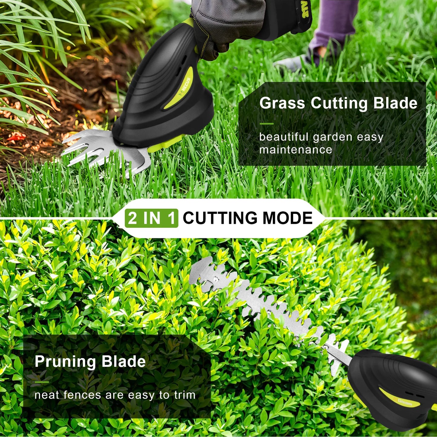 Cordless Electric Hedge Trimmer Garden Shears for 18V Battery